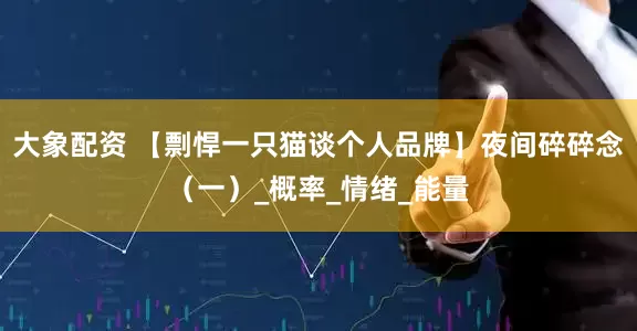 大象配资 【剽悍一只猫谈个人品牌】夜间碎碎念（一）_概率_情绪_能量